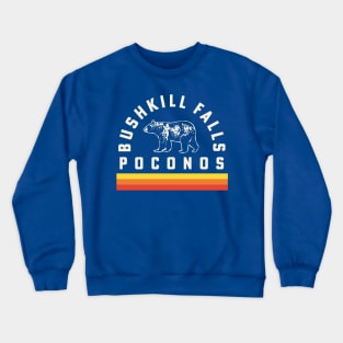 Bushkill Falls Poconos Pennsylvania Souvenir Bear Retro Vintage Stripes Crewneck Sweatshirt